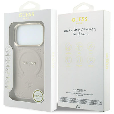 Guess Saffiano Peony &amp; Ring MagSafe case for iPhone 17 Pro / 18 Pro - pink