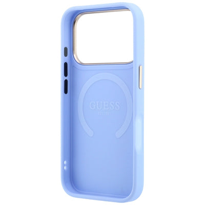 Guess Saffiano Peony &amp; Ring MagSafe case for iPhone 17 Pro Max / 18 Pro Max - light blue
