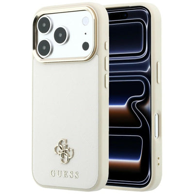 Guess Saffiano Small 4G &amp; Classic Logo MagSafe case for iPhone 17 Pro Max / 18 Pro Max - beige