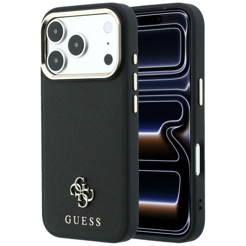 Guess Saffiano Small 4G &amp; Classic Logo MagSafe Case for iPhone 17 Pro Max / 18 Pro Max - Black
