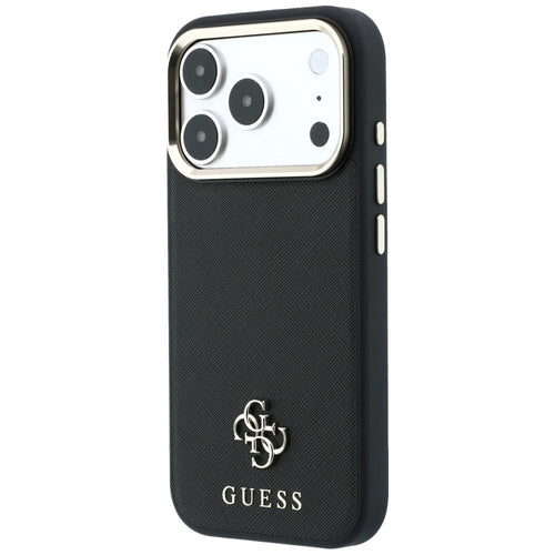 Guess Saffiano Small 4G &amp; Classic Logo MagSafe Case for iPhone 17 Pro Max / 18 Pro Max - Black
