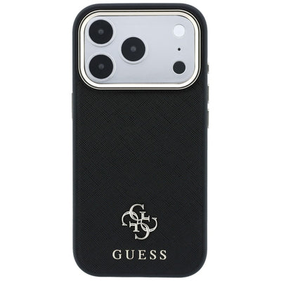 Guess Saffiano Small 4G &amp; Classic Logo MagSafe Case for iPhone 17 Pro Max / 18 Pro Max - Black