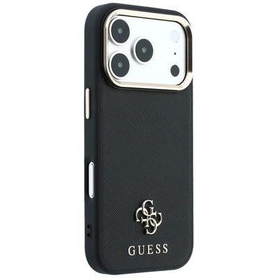 Guess Saffiano Small 4G &amp; Classic Logo MagSafe Case for iPhone 17 Pro Max / 18 Pro Max - Black