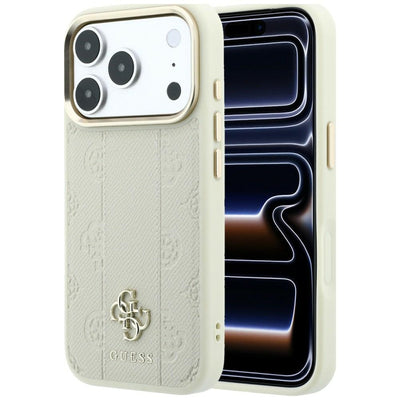 Guess Stripe Peony 4G Logo MagSafe Case for iPhone 18 Pro / 17 Pro - Beige