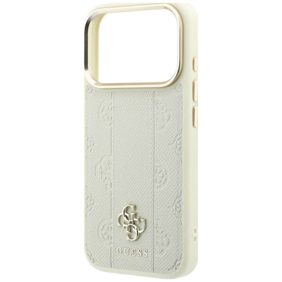 Guess Stripe Peony 4G Logo MagSafe Case for iPhone 18 Pro / 17 Pro - Beige