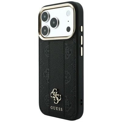 Guess Stripe Peony 4G Logo MagSafe Case for iPhone 17 Pro / 18 Pro - Black