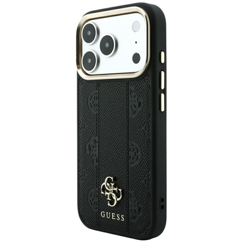 Guess Stripe Peony 4G Logo MagSafe Case for iPhone 17 Pro / 18 Pro - Black