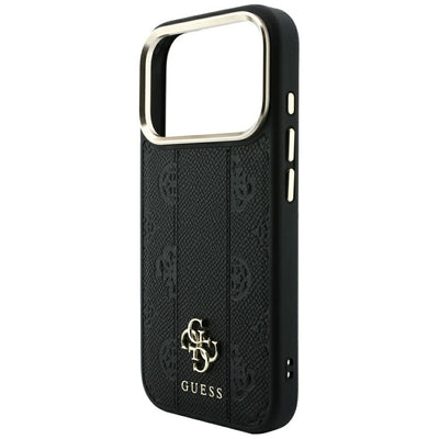 Guess Stripe Peony 4G Logo MagSafe Case for iPhone 17 Pro / 18 Pro - Black