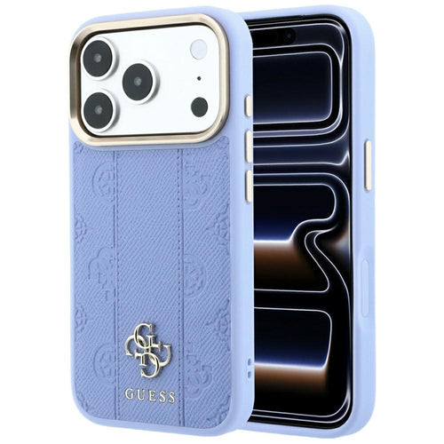 Guess Stripe Peony 4G Logo MagSafe Case for iPhone 18 Pro / 17 Pro - Light Blue
