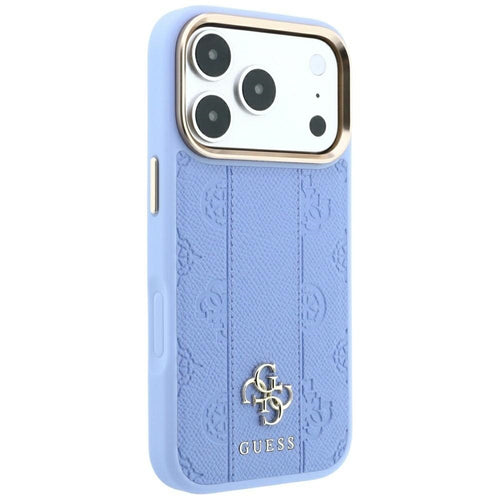 Guess Stripe Peony 4G Logo MagSafe Case for iPhone 18 Pro / 17 Pro - Light Blue