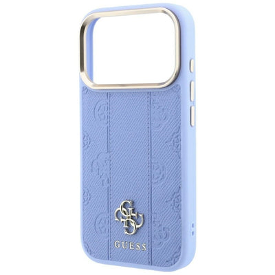 Guess Stripe Peony 4G Logo MagSafe Case for iPhone 18 Pro / 17 Pro - Light Blue