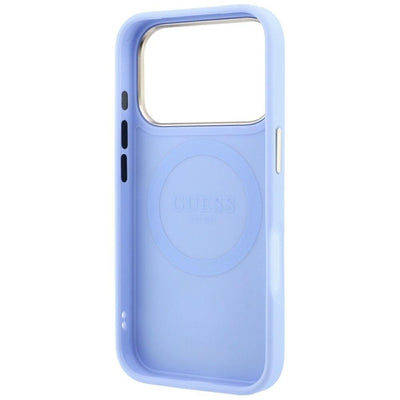 Guess Stripe Peony 4G Logo MagSafe Case for iPhone 18 Pro / 17 Pro - Light Blue