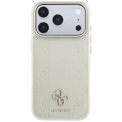 Guess Stripe Peony 4G Logo MagSafe Case for iPhone 18 Pro Max / 17 Pro Max - Beige