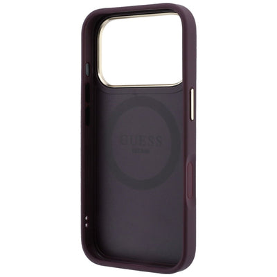 Guess Stripe Peony 4G Logo MagSafe Case for iPhone 18 Pro Max / 17 Pro Max - Burgundy