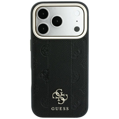 Guess Stripe Peony 4G Logo MagSafe Case for iPhone 17 Pro Max / 18 Pro Max - Black