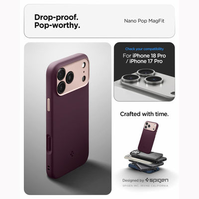 Spigen Nano Pop MagSafe case for iPhone 18 Pro / 17 Pro - dark cherry