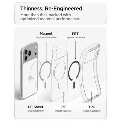 Spigen Ultra Hybrid MagSafe Case for iPhone 18 Pro / 17 Pro - Clear Graphite