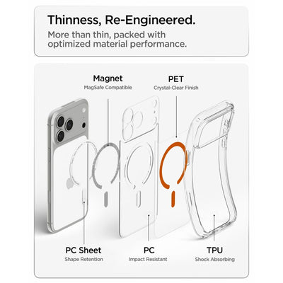Spigen Ultra Hybrid MagSafe Case for iPhone 18 Pro / 17 Pro - Transparent Orange