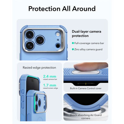 ESR Cyber ​​Tough Kickstand MagSafe Case for iPhone 18 Pro Max / 17 Pro Max - Light Blue