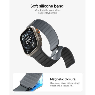 Spigen Athlex Air M Strap for Apple Watch 44 / 45 / 46 / 49 mm - Black and Gray