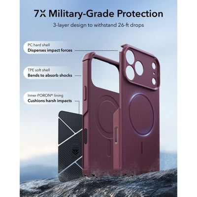 ESR Cyber ​​Tough MagSafe case for iPhone 18 Pro Max / 17 Pro Max - burgundy
