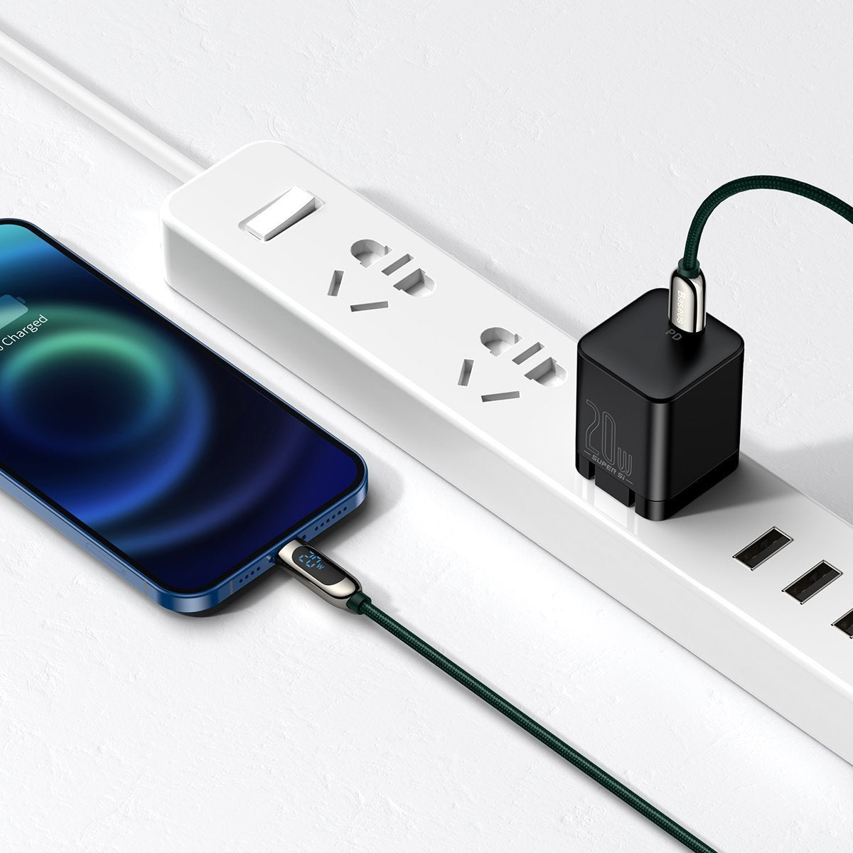 USB-C cable for Lightning Baseus Display, PD, 20W, 2m (green) - Product Image 9