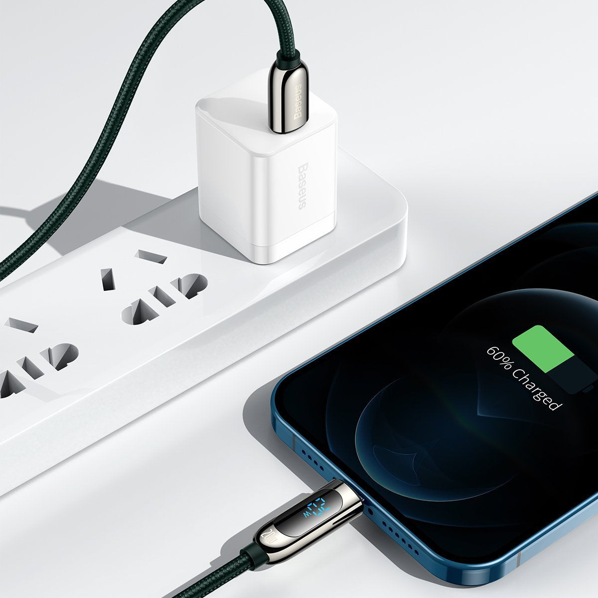 USB-C cable for Lightning Baseus Display, PD, 20W, 2m (green) - Product Image 7