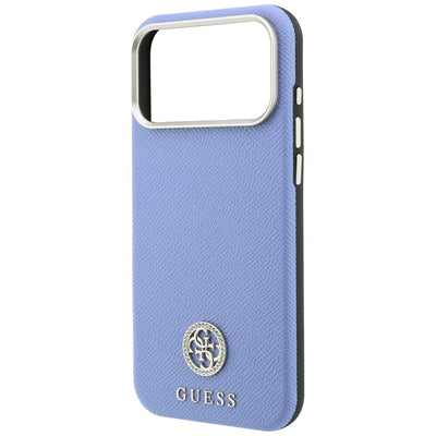 Guess Grained Round Strass Logo MagSafe Case for iPhone 18 Pro Max / 17 Pro Max - Blue