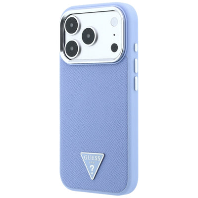Guess Grained Triangle Logo MagSafe Case for iPhone 18 Pro Max / 17 Pro Max - Blue
