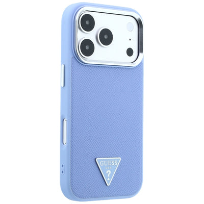 Guess Grained Triangle Logo MagSafe Case for iPhone 18 Pro Max / 17 Pro Max - Blue