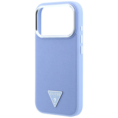 Guess Grained Triangle Logo MagSafe Case for iPhone 18 Pro Max / 17 Pro Max - Blue