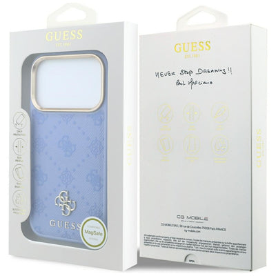 Guess Peony 4G Small Logo MagSafe Case for iPhone 18 Pro Max / 17 Pro Max - Light Blue