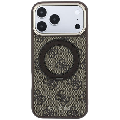 Guess Ring Stand 360 4G Classic Logo MagSafe Case for iPhone 18 Pro / 17 Pro - Brown
