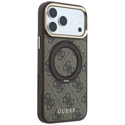 Guess Ring Stand 360 4G Classic Logo MagSafe Case for iPhone 18 Pro / 17 Pro - Brown