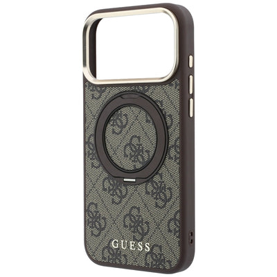 Guess Ring Stand 360 4G Classic Logo MagSafe Case for iPhone 18 Pro / 17 Pro - Brown