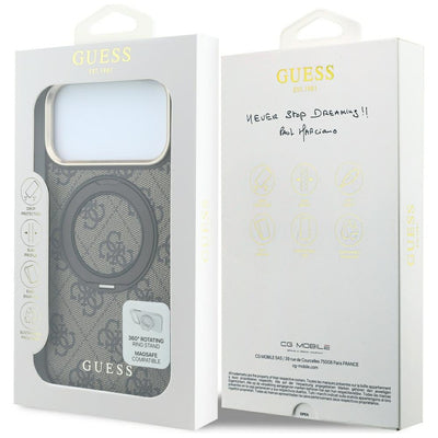 Guess Ring Stand 360 4G Classic Logo MagSafe Case for iPhone 18 Pro / 17 Pro - Brown