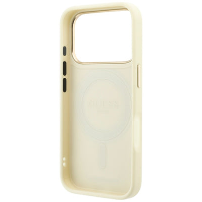 Guess Ring Stand 360 Grained Classic Logo MagSafe case for iPhone 18 Pro Max / 17 Pro Max - beige
