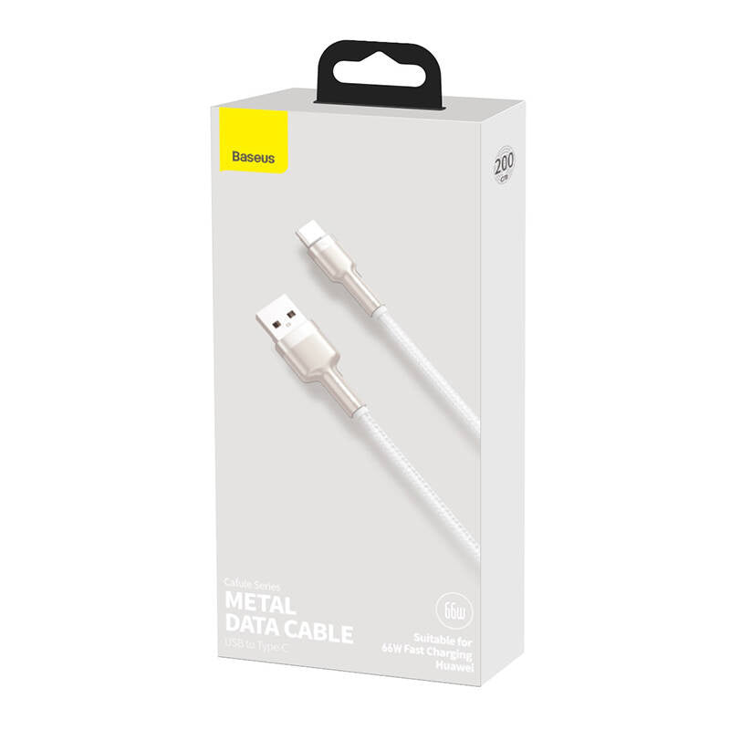 USB cable for USB-C Baseus Cafule, 66W, 2m (white) - Product Image 6