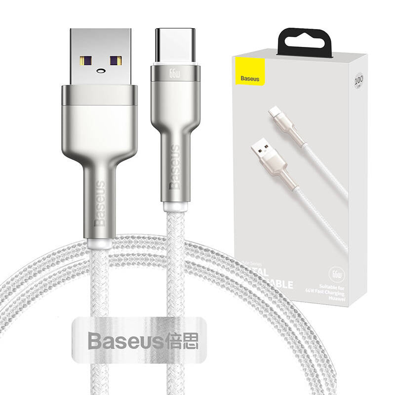 USB cable for USB-C Baseus Cafule, 66W, 1m (white) - Product Image 1