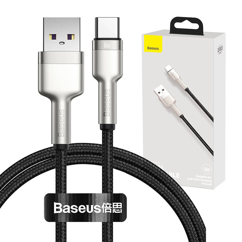USB cable for USB-C Baseus Cafule, 66W, 1m (black) - Product Image 1
