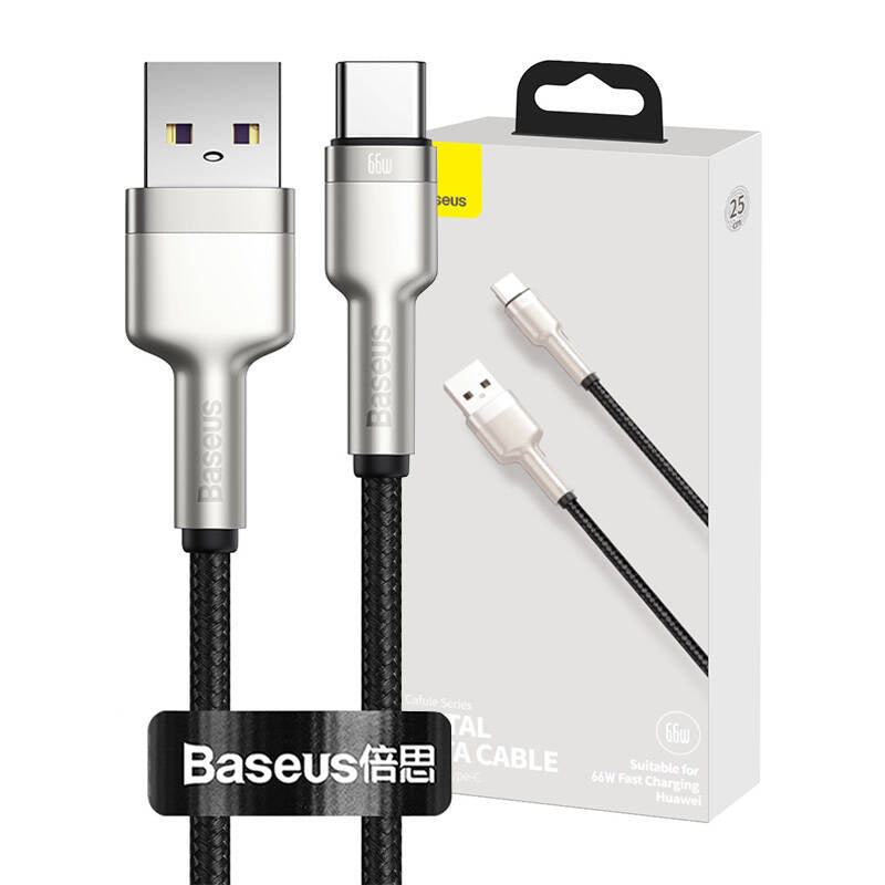 USB cable for USB-C Baseus Cafule, 66W, 0.25m (black) - Product Image 1