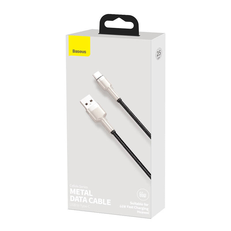 USB cable for USB-C Baseus Cafule, 66W, 0.25m (black) - Product Image 6