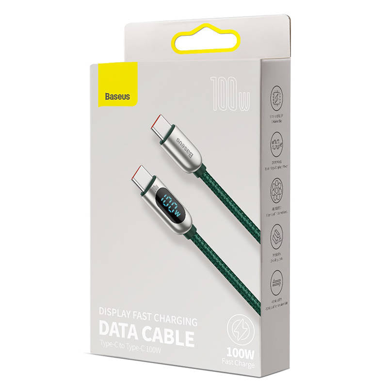 Cable USB-C to USB-C Baseus Display, 100W, 2m (green) - Product Image 5