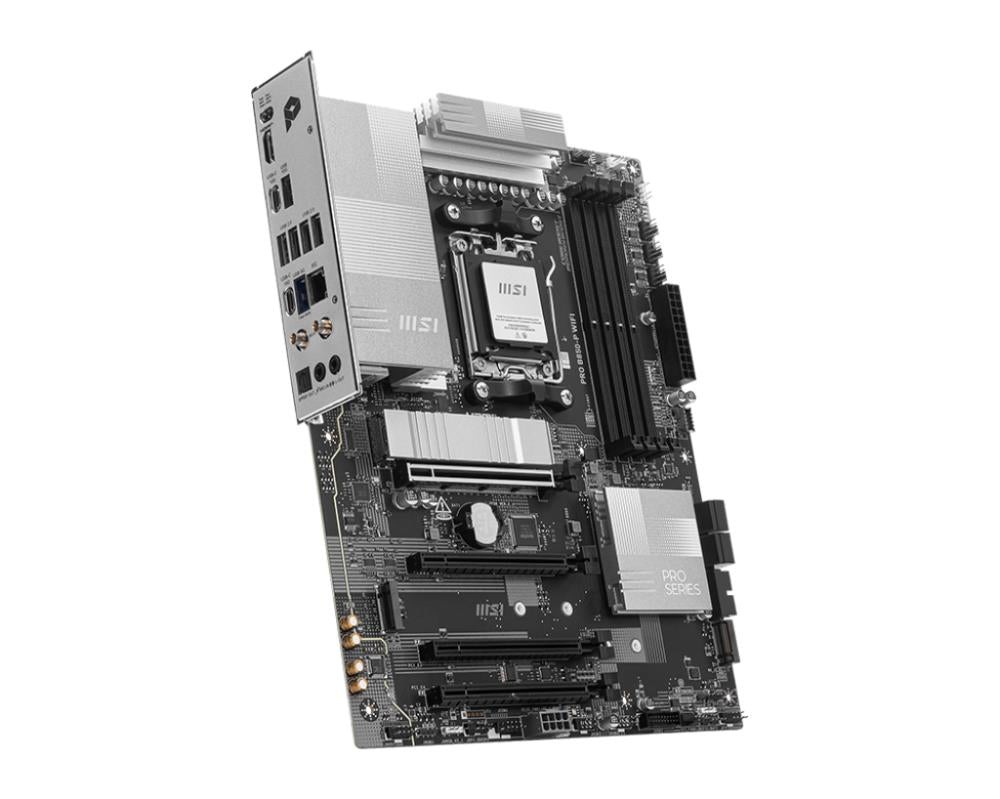 Mainboard MSI AMD B850 SAM5 ATX Memory DDR5 Memory slots 4 4xPCI-Express 16x 3xM.2 1xHDMI 1xAudio-In 1xAudio-Out 4xUSB 2.0 2xUSB 3.2 2xUSB-C 1xOptical S/PDIF 1xRJ45 PROB850-PWIFI