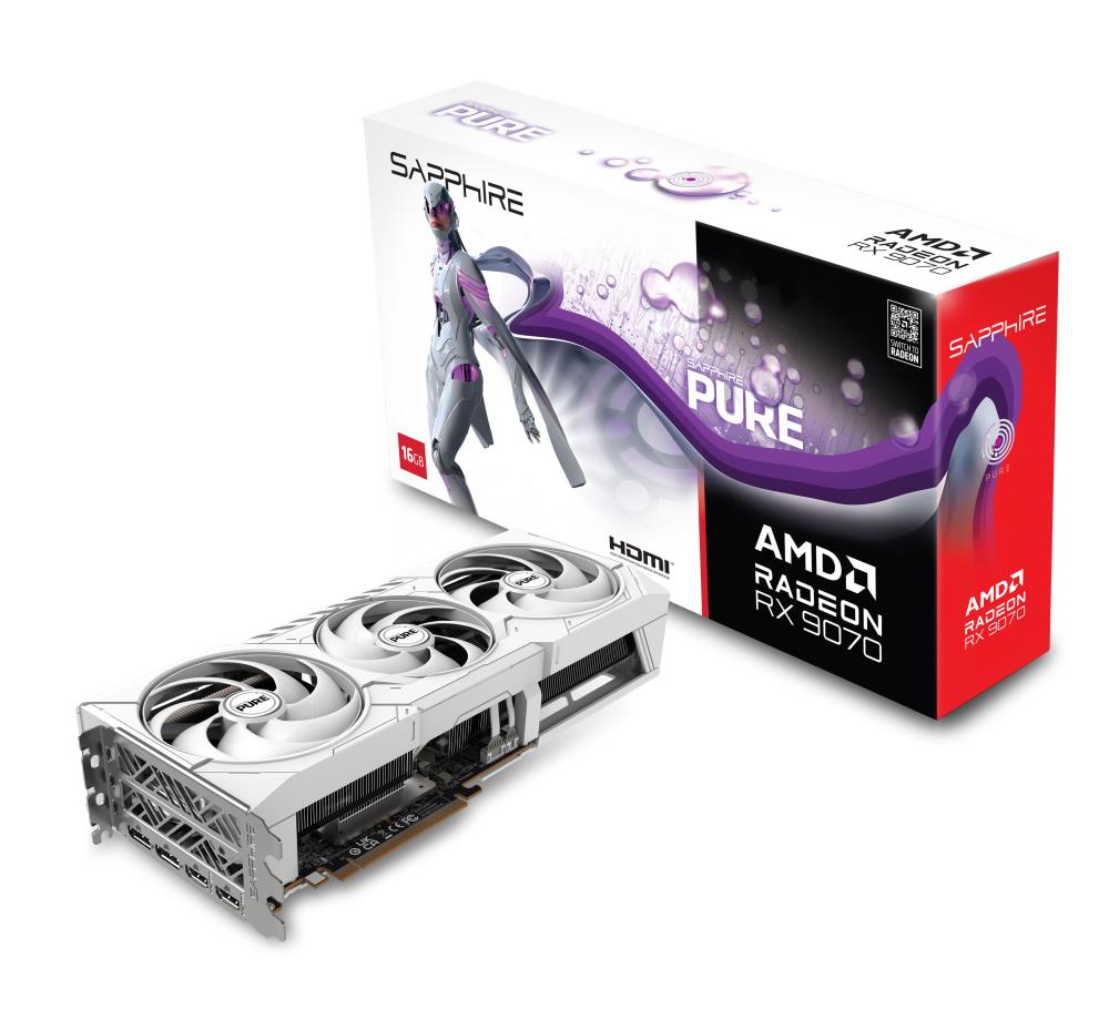 Graphics Card SAPPHIRE AMD Radeon RX 9070 16 GB GDDR6 256 bit PCIE 5.0 16x Triple slot Fansink 2xHDMI 2xDisplayPort 11349-02-20G