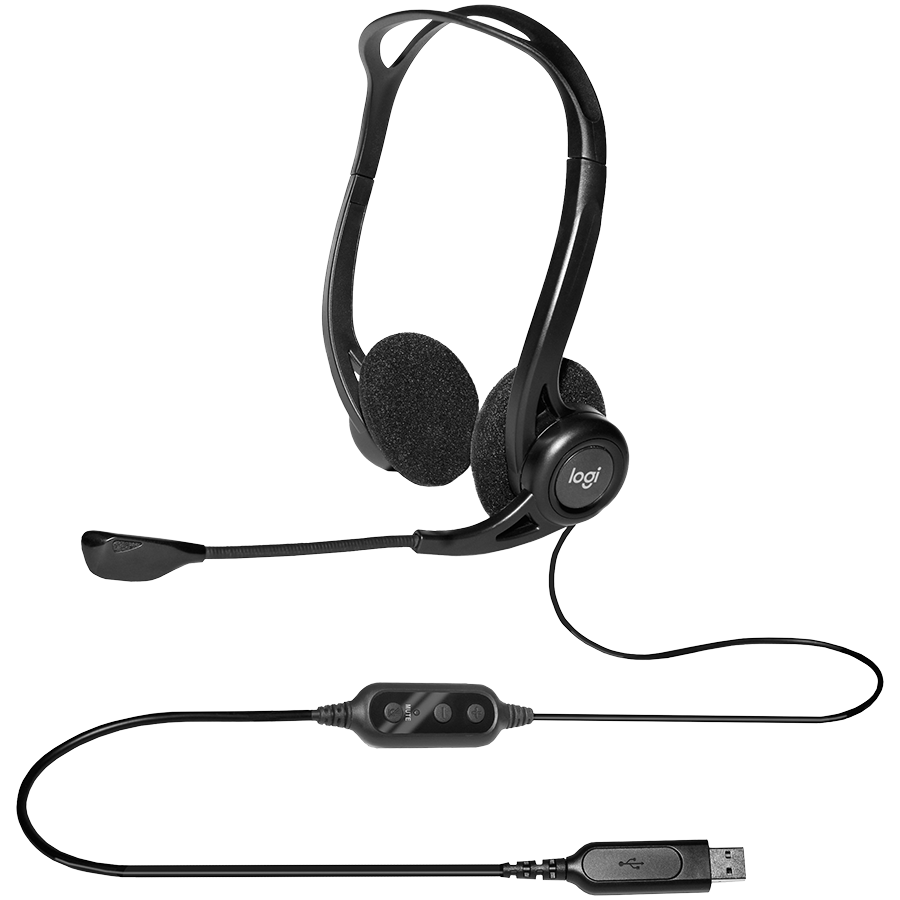 LOGITECH PC960 Corded Stereo Headset BLACK