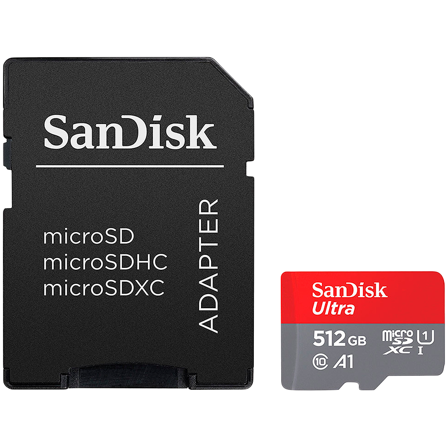 SANDISK Ultra microSDXC 512GB + SD Adapter 150MB/s A1 Class 10 UHS-I