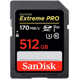 SANDISK Extreme 512GB SDXC Memory Card + 1 year RescuePRO Deluxe up to 180MB/s & 130MB/s Read/Write speeds, UHS-I, Class 10, 