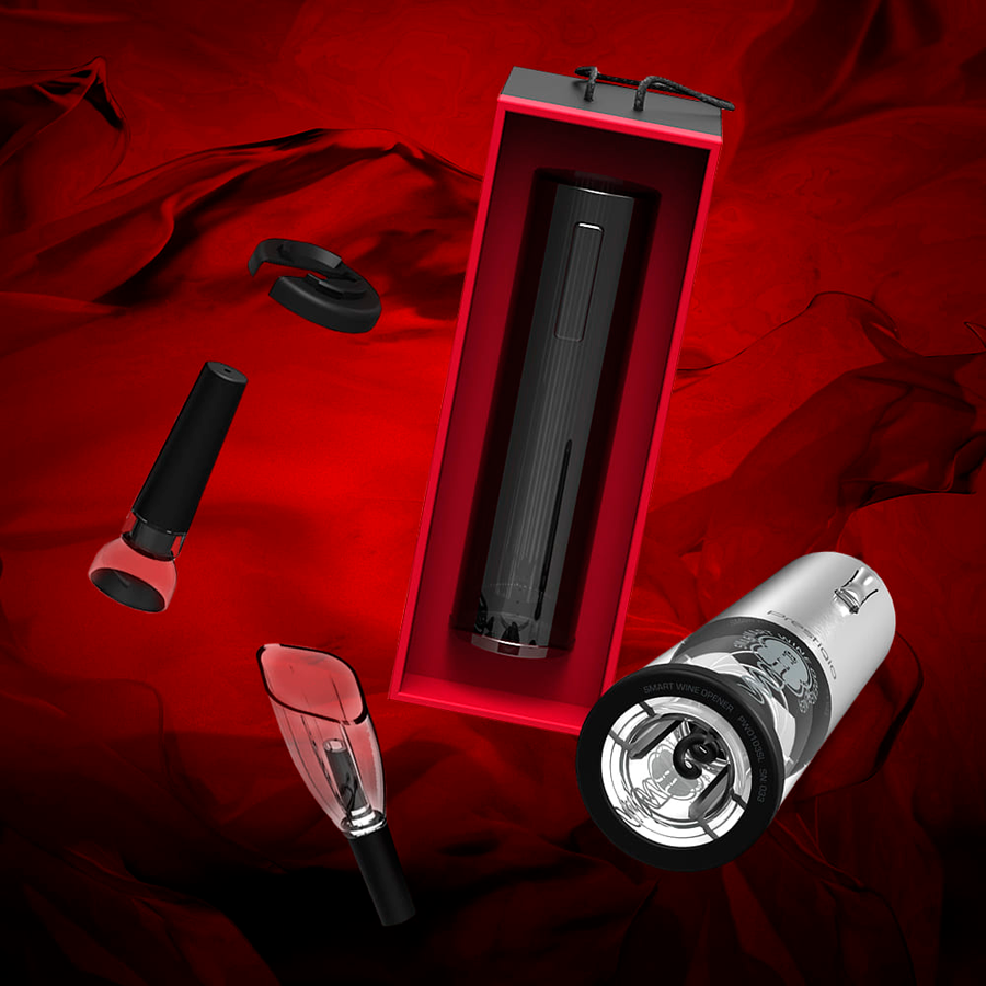 Nemi, Electric wine opener, aerator, vacuum preserver, Silver color — PRESTIGIO
