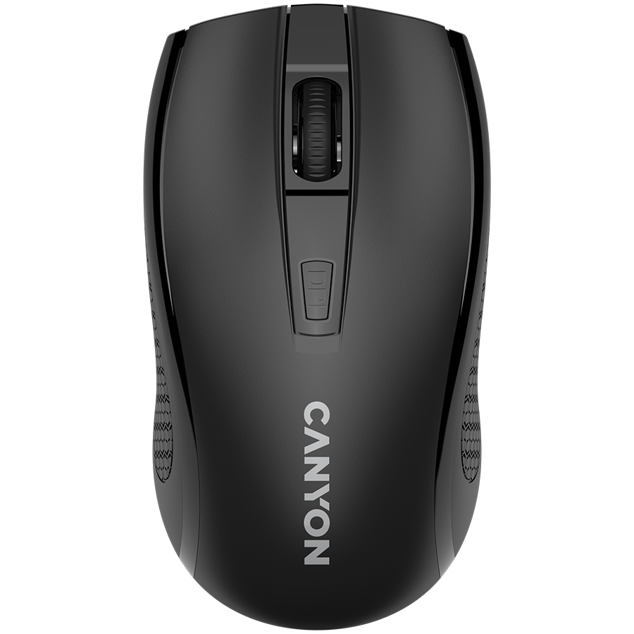 CANYON MW-7, 2.4Ghz wireless mouse, 6 buttons, DPI 800/1200/1600, with 1 AA battery ,size 110*60*37mm,58g,black